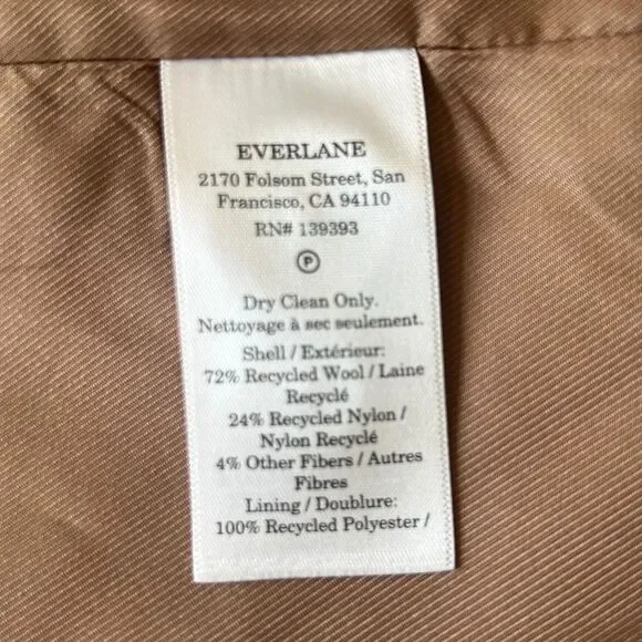 Everlane The Oversized Blazer in Camel Houndstooth, Wool Blend, Size 8 - Picture 11 of 11